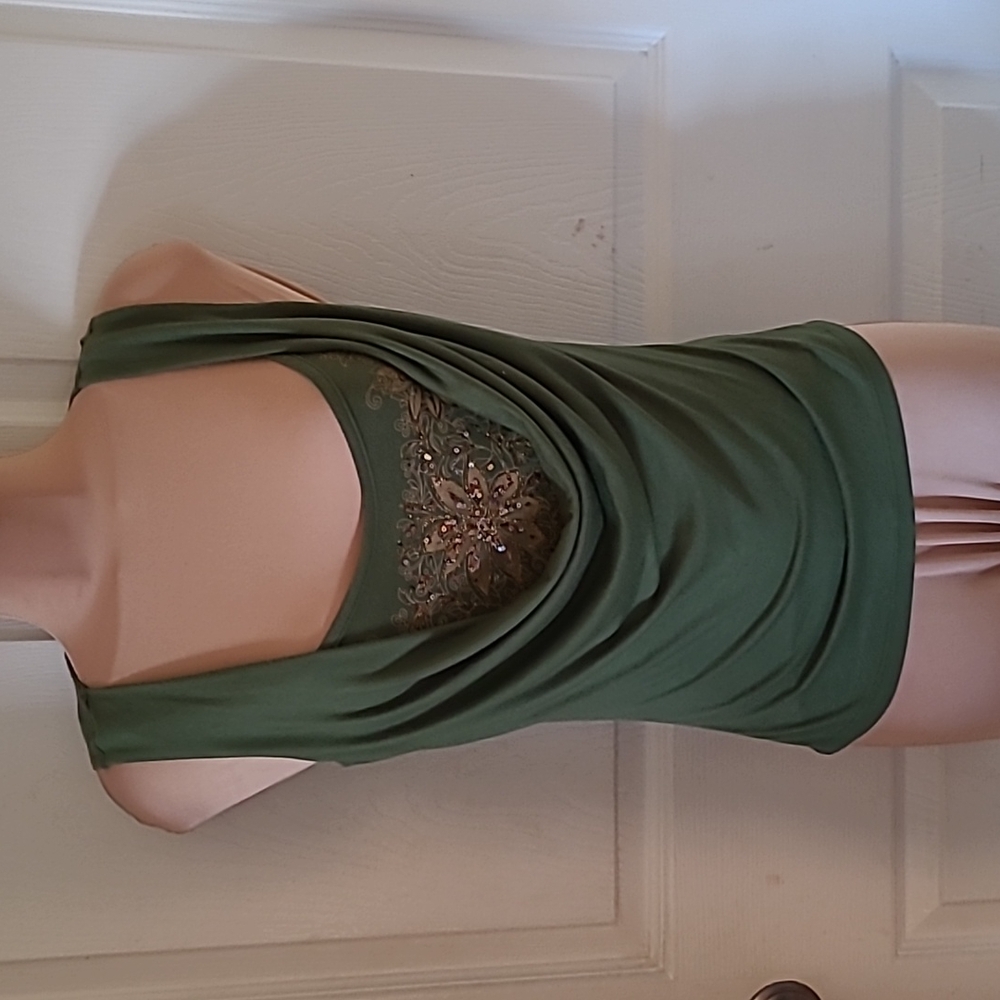 Papaya green sequined top